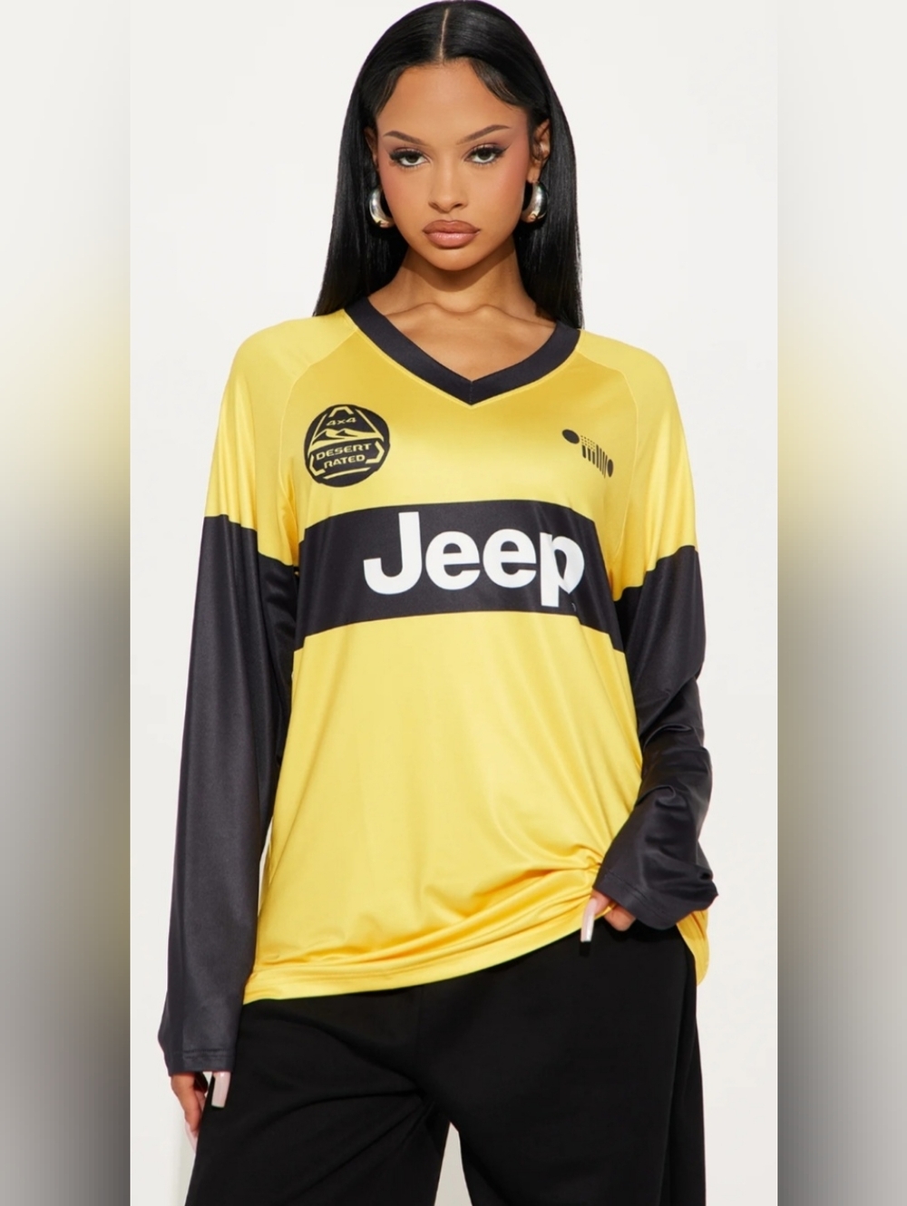 Jeep 1941 Yellow & Black Long Sleeve Sport Jersey